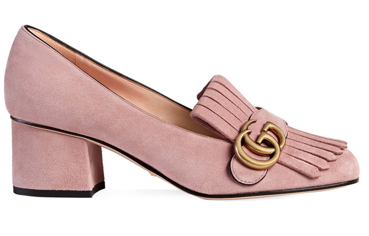 Order (W) (女性用) グッチ ハイヒール ローファー 'ピンク スエード タッセル' 408208-C2000-5727 408208-C2000-5727