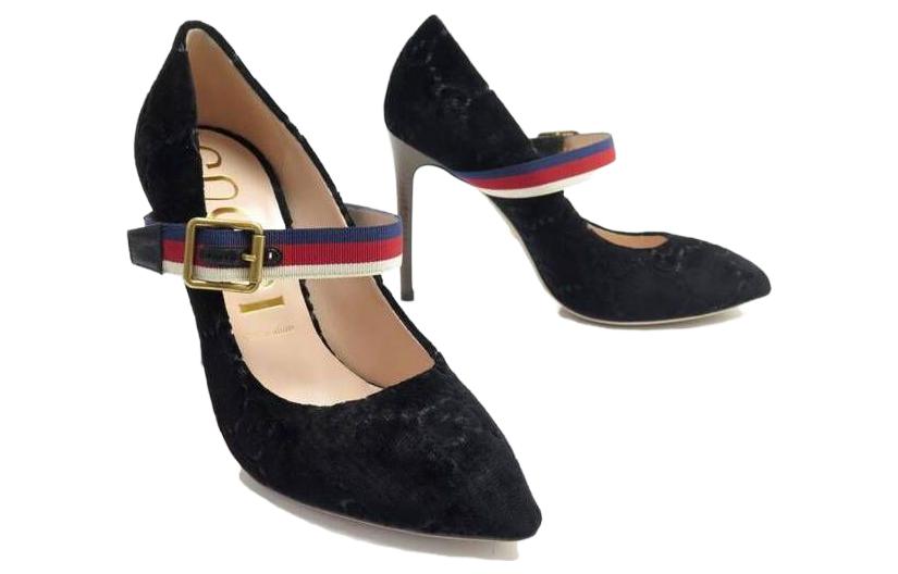 Lookbook (W) Gucci Sepatu Tumit Tinggi 'Nyaman Fashion 8cm Hitam' 506198-9TI10-1071
