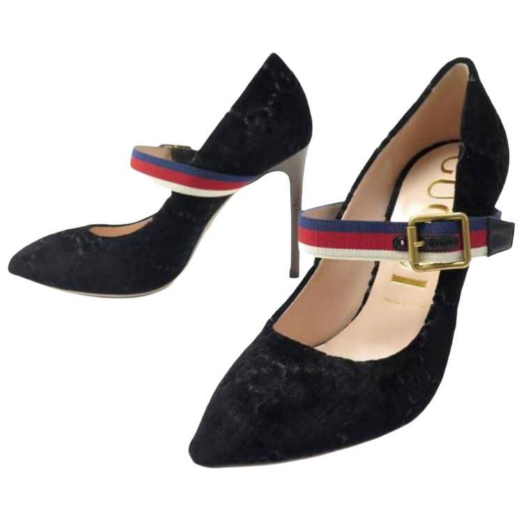 Shop (W) Gucci Sepatu Tumit Tinggi 'Nyaman Fashion 8cm Hitam' 506198-9TI10-1071