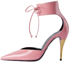 (Women) Gucci High Heel Pump Patent Leather with Ankle Cuff Pink 717159-AAA59-5848 (Women) Gucci High Heel Pump Patent Leather with Ankle Cuff Pink 717159-AAA59-5848