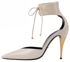 (Women) Gucci High Heel Pump with Ankle Cuff Grey Brown 715146-BKO60-9057 (Women) Gucci High Heel Pump with Ankle Cuff Grey Brown 715146-BKO60-9057