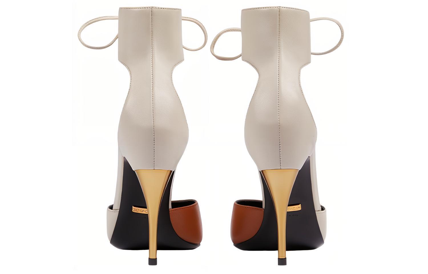 Lookbook (W) レディース グッチ アンクルカフ付きハイヒールパンプス グレー ブラウン 715146-BKO60-9057