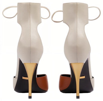 (W) Sepatu Hak Tinggi Gucci dengan Strap Pergelangan Kaki Abu Coklat 715146-BKO60-9057 Lookbook (W) Sepatu Hak Tinggi Gucci dengan Strap Pergelangan Kaki Abu Coklat 715146-BKO60-9057