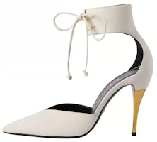 (Women) Gucci High Heel Pump with Ankle Cuff White 715146-CGX10-9058 (Women) Gucci High Heel Pump with Ankle Cuff White 715146-CGX10-9058