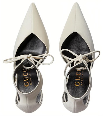 (W) Gucci Sepatu Hak Tinggi Putih dengan Cuff Pergelangan Kaki 715146-CGX10-9058 Order (W) Gucci Sepatu Hak Tinggi Putih dengan Cuff Pergelangan Kaki 715146-CGX10-9058