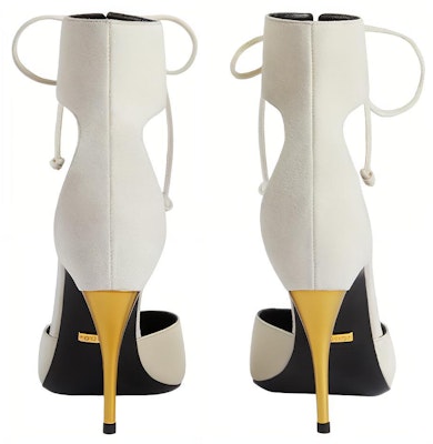 (W) Gucci Sepatu Hak Tinggi Putih dengan Cuff Pergelangan Kaki 715146-CGX10-9058 Lookbook (W) Gucci Sepatu Hak Tinggi Putih dengan Cuff Pergelangan Kaki 715146-CGX10-9058
