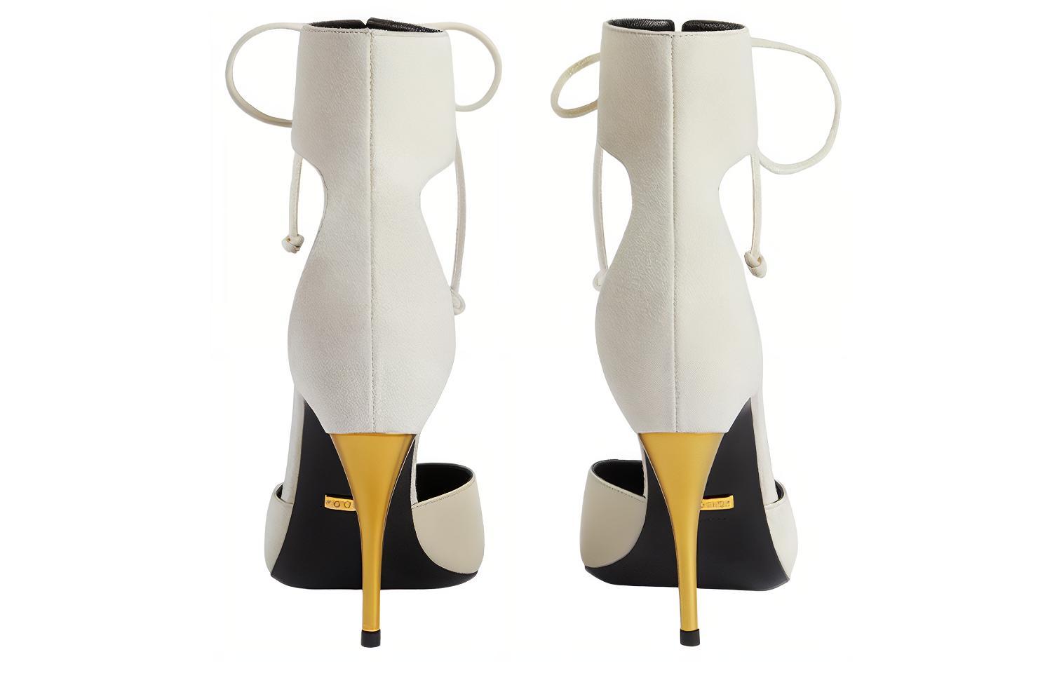 Lookbook (W) (女性用) グッチ レザー スエード レースアップ スティレット 'ホワイト' ?715146-CGX10-9058