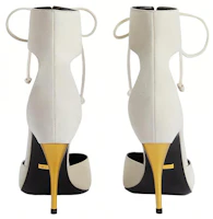 Lookbook (W) 구찌 화이트 가죽 스웨이드 레이스업 스틸레토 ?715146-CGX10-9058