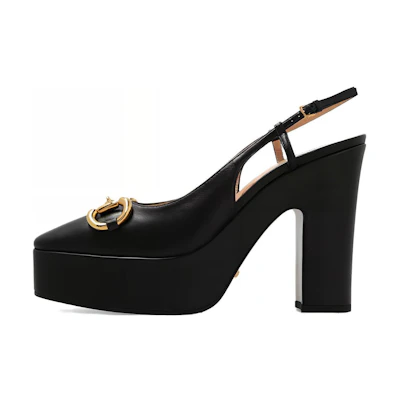 (W) Gucci High heel pump with Horsebit 'Black Leather'