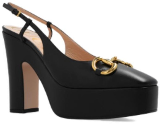(W) Gucci Kasut Tumit Tinggi dengan Horsebit 'Kulit Hitam' 723837-BKO00-1000 Lookbook (W) Gucci Kasut Tumit Tinggi dengan Horsebit 'Kulit Hitam' 723837-BKO00-1000