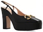 Lookbook (W) Gucci Kasut Tumit Tinggi dengan Horsebit 'Kulit Hitam' 723837-BKO00-1000
