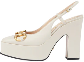 (Women) Gucci High heel pump with Horsebit 'White Leather' 723837-BKO00-9049 (Women) Gucci High heel pump with Horsebit 'White Leather' 723837-BKO00-9049