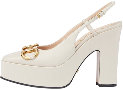 (W) Gucci Tumit Tinggi Pump dengan Horsebit 'Kulit Putih' 723837-BKO00-9049 Buy (W) Gucci Tumit Tinggi Pump dengan Horsebit 'Kulit Putih' 723837-BKO00-9049