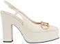 Order (W) Gucci Tumit Tinggi Pump dengan Horsebit 'Kulit Putih' 723837-BKO00-9049