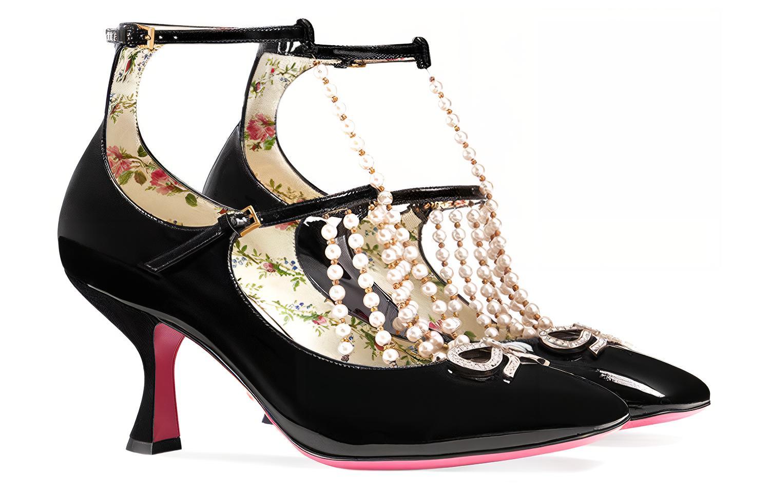 Order (W) Gucci Hoge Hak Pumps ''Zwarte Parel'' 488662-BNC00-1000