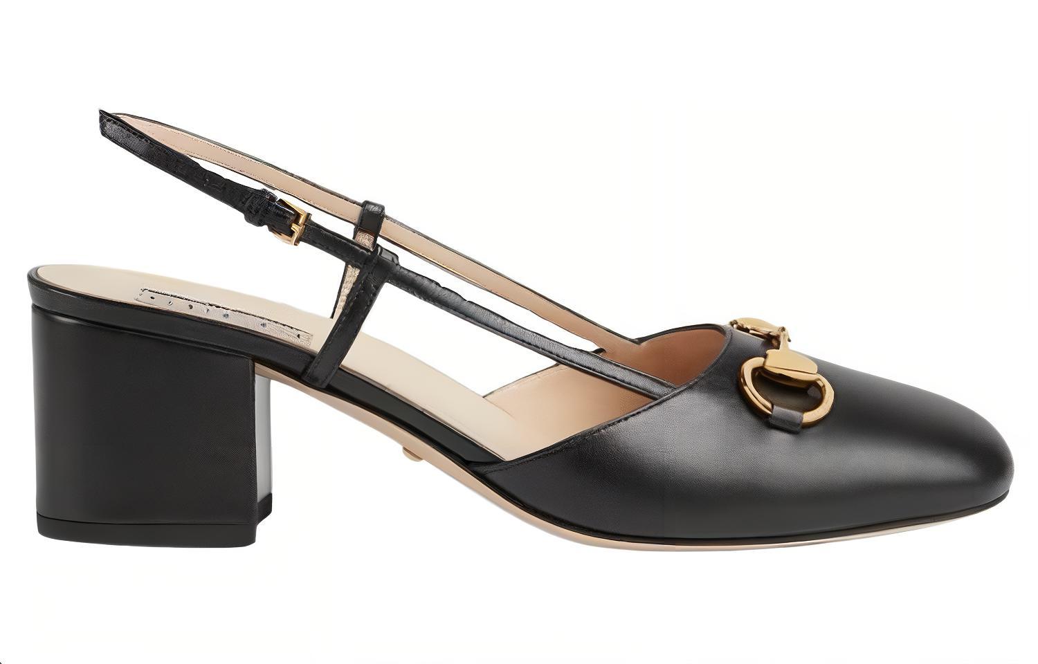 Order (W) Gucci Sepatu Hak Tinggi Nyaman Modis Hak Tebal Hitam 771601-C9D00-1000