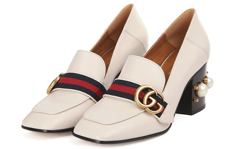 Lookbook (W) Escarpins Gucci à Talons Hauts ''Ornés de Perles Ivoire'' 425943-DKHC0-9061