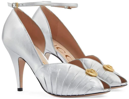 (W) Gucci Hoge Hakken Pumps ''Zilver'' 727516B8B00 Lookbook (W) Gucci Hoge Hakken Pumps ''Zilver'' 727516B8B00