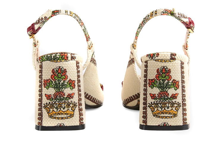 Shop (W) Sandal Tumit Tinggi Gucci 'Centennial Putih Merah' 678004-UH250-8471