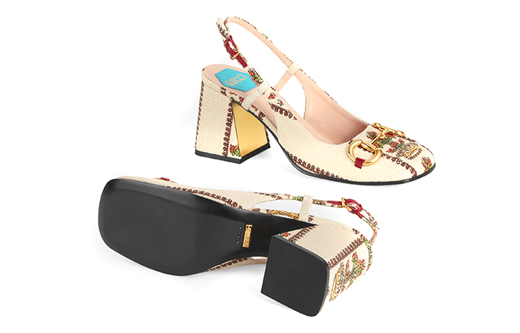 Purchase (W) Sandal Tumit Tinggi Gucci 'Centennial Putih Merah' 678004-UH250-8471