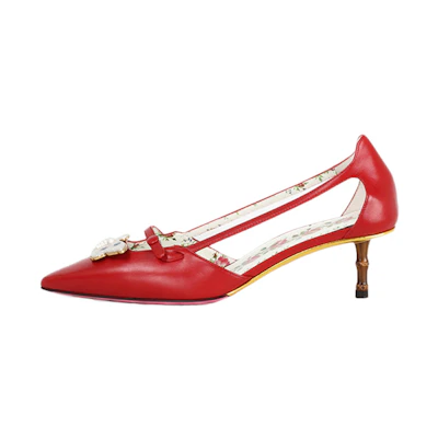(W) Gucci High Heels 'Red Bamboo Buckle'