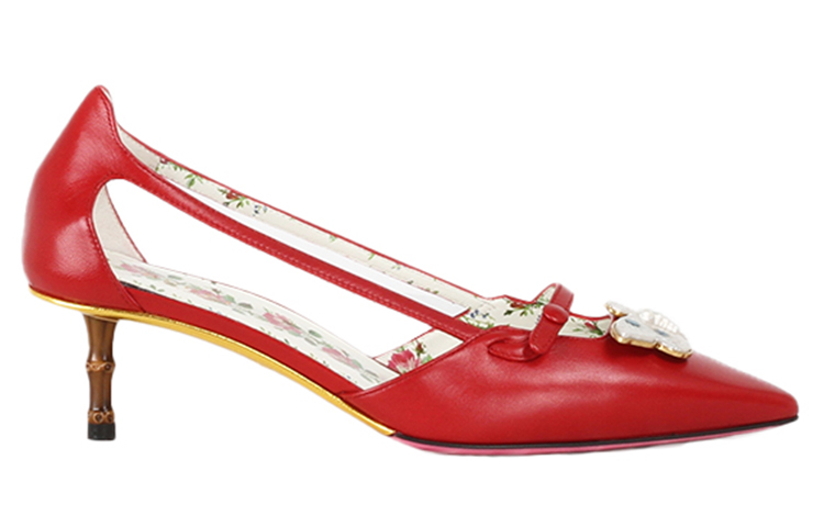Order (W) Tacones Altos Gucci 'Hebilla de Bambú Roja' 493934-C9D00-6433