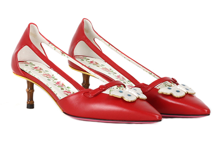 Shop (W) Tacones Altos Gucci 'Hebilla de Bambú Roja' 493934-C9D00-6433