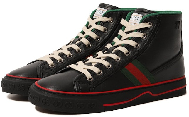 (W) グッチ テニス1977 ハイカット 黒/赤 645987-17L20-1074 Order (W) グッチ テニス1977 ハイカット 黒/赤 645987-17L20-1074