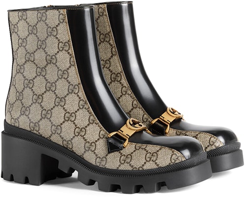 (W) Gucci Horesbit Interlocking G sepatu bot buku lali 'Hitam Ebony' 670412-2OQ50-9763 Lookbook (W) Gucci Horesbit Interlocking G sepatu bot buku lali 'Hitam Ebony' 670412-2OQ50-9763