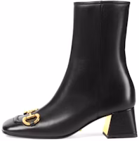 (Women) Gucci Horsebit 55mm Ankle Boot Black Leather 643888-BKO00-1000 (Women) Gucci Horsebit 55mm Ankle Boot Black Leather 643888-BKO00-1000