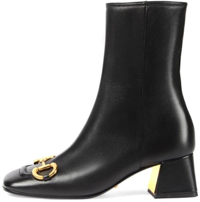 (Women) Gucci Horsebit 55mm Ankle Boot Black Leather 643888-BKO00-1000 Buy (Women) Gucci Horsebit 55mm Ankle Boot Black Leather 643888-BKO00-1000