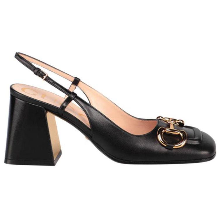 Lookbook (W) Gucci Horsebit 75mm Heels Slingback Kulit Hitam 643892-C9D00-1000