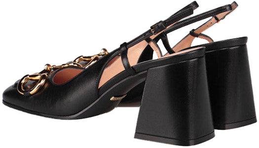 GUCCI 古奇 馬嚼環後繫帶高跟鞋 女款 黑色 Shop GUCCI 古奇 馬嚼環後繫帶高跟鞋 女款 黑色