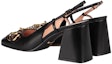 Shop (W) Gucci Horsebit 75mm Tumit Slingback Kulit Hitam 643892-C9D00-1000