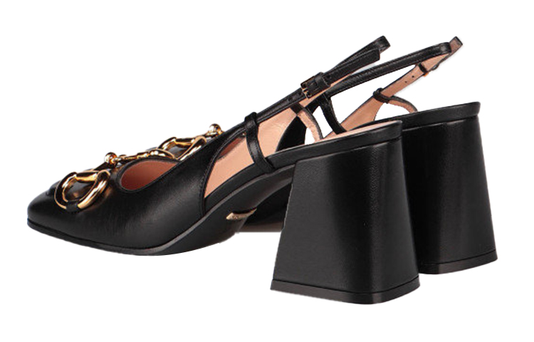 Purchase (W) Gucci Horsebit 75mm Heels Slingback Kulit Hitam 643892-C9D00-1000