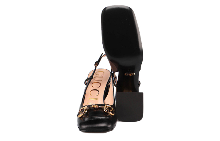 Details for (W) Gucci Horsebit 75mm Heels Slingback Kulit Hitam 643892-C9D00-1000