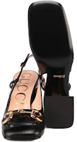 Details for (W) Gucci Horsebit Tacón 75mm Slingback Cuero Negro 643892-C9D00-1000