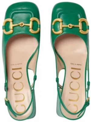 (W) Gucci Horsebit Tacón 75mm Slingback Verde Brillante de Cuero 643892-C9D00-3727 Shop (W) Gucci Horsebit Tacón 75mm Slingback Verde Brillante de Cuero 643892-C9D00-3727