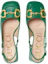 Shop (W) Gucci Horsebit Tacón 75mm Slingback Verde Brillante de Cuero 643892-C9D00-3727