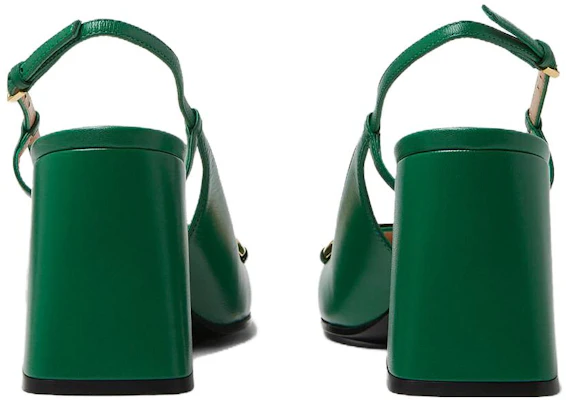 (W) Gucci Horsebit Tacón 75mm Slingback Verde Brillante de Cuero 643892-C9D00-3727 Purchase (W) Gucci Horsebit Tacón 75mm Slingback Verde Brillante de Cuero 643892-C9D00-3727