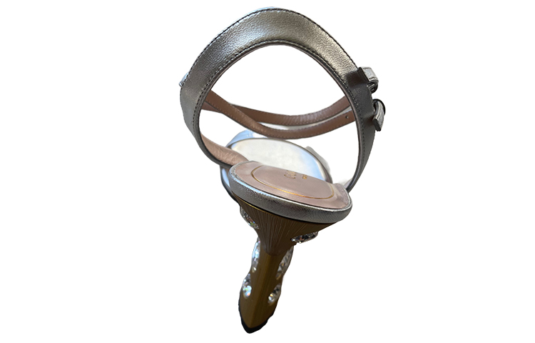 (W) Gucci Horsebit Accent Leather Slide 'Silver' 圖 4