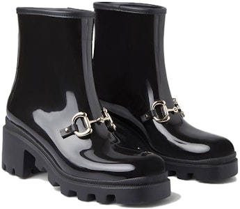 GUCCI古馳 漆皮 時尚圓頭套穿 短靴 5.5cm 女款 黑色 Lookbook GUCCI古馳 漆皮 時尚圓頭套穿 短靴 5.5cm 女款 黑色