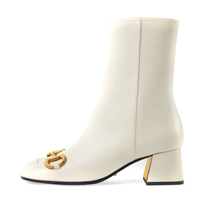(W) Gucci Horsebit Ankle Boot 'White'