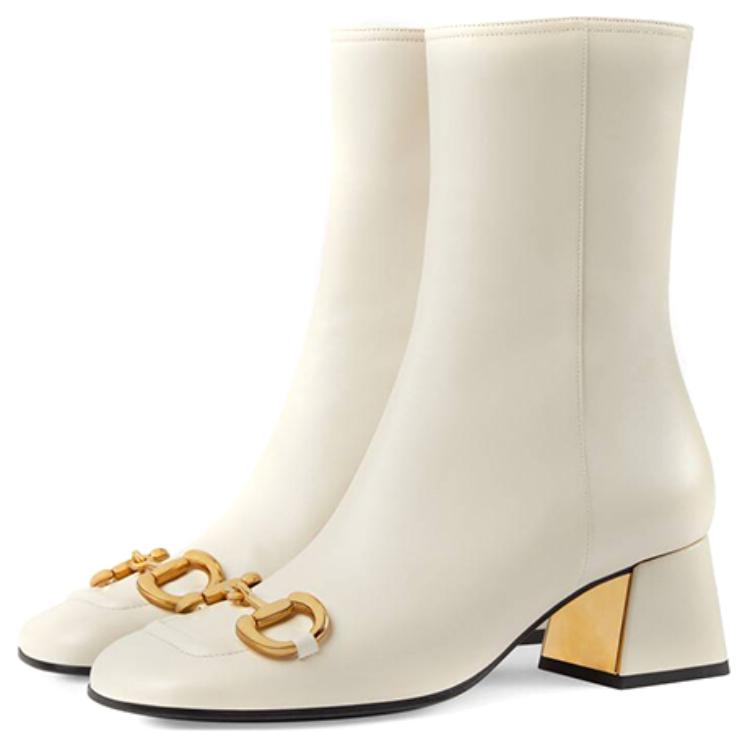 Lookbook (W) Gucci Sepatu Boot Pergelangan Kuda 'Putih' 643888-BKO00-9022