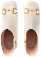 Shop GUCCI 古馳 馬衔扣中跟短靴 女款 白色