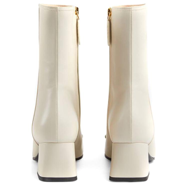 Purchase (W) Gucci Sepatu Boot Pergelangan Kuda 'Putih' 643888-BKO00-9022