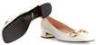(W) Gucci Horsebit Flat Balerina Kulit Putih 645600-C9D00-9022