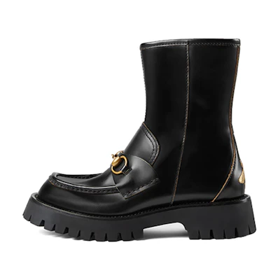 (W) Gucci Horsebit-Embellished Ankle Boots 'Black'