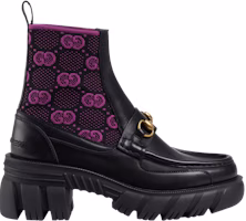 (Women) Gucci Horsebit GG Jersey Boot 'Black Fuchsia' 718716-AAA4Y-1074 (Women) Gucci Horsebit GG Jersey Boot 'Black Fuchsia' 718716-AAA4Y-1074