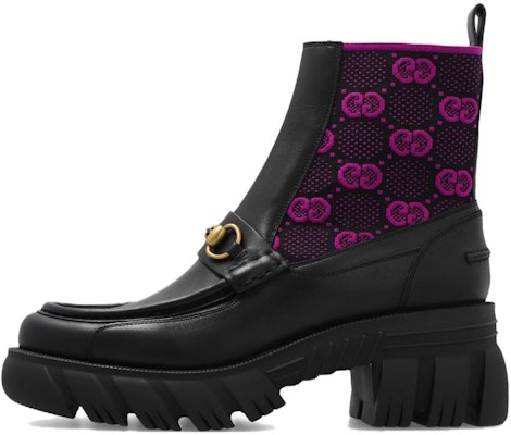 (Women) Gucci Horsebit GG Jersey Boot 'Black Fuchsia' 718716-AAA4Y-1074 Buy (Women) Gucci Horsebit GG Jersey Boot 'Black Fuchsia' 718716-AAA4Y-1074